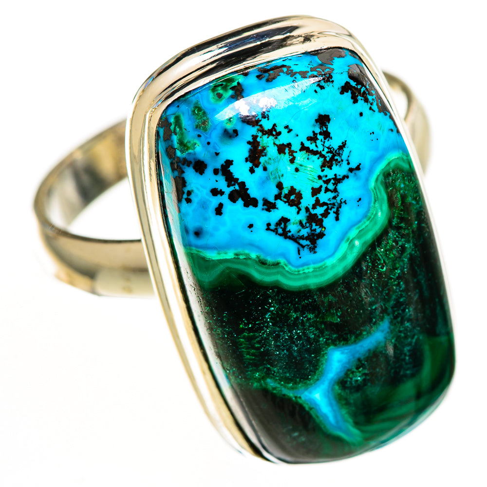 Malachite In Chrysocolla Rings handcrafted by Ana Silver Co - RING112978 - Photo 2