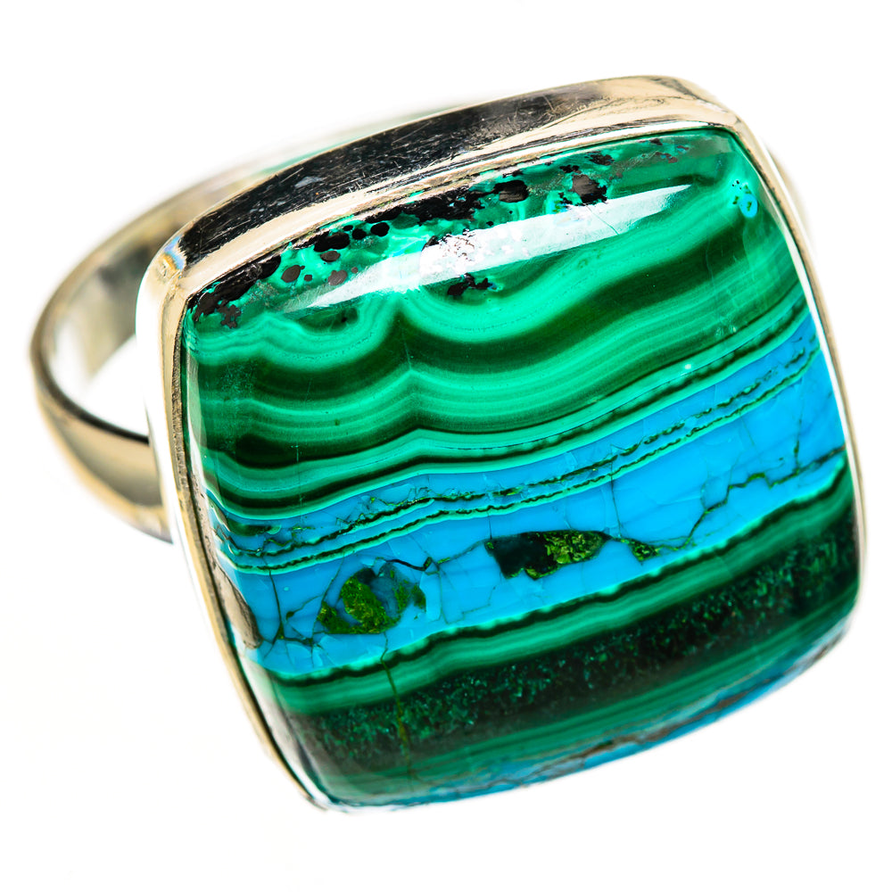 Malachite In Chrysocolla Rings handcrafted by Ana Silver Co - RING112980 - Photo 2