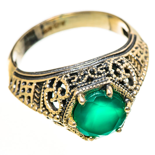 Green Onyx Rings handcrafted by Ana Silver Co - RING112989 - Photo 2