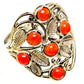Mediterranean Red Coral Rings handcrafted by Ana Silver Co - RING112998 - Photo 2
