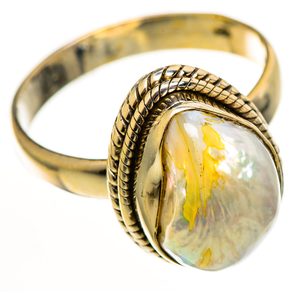 Mother Of Pearl Rings handcrafted by Ana Silver Co - RING113007 - Photo 2