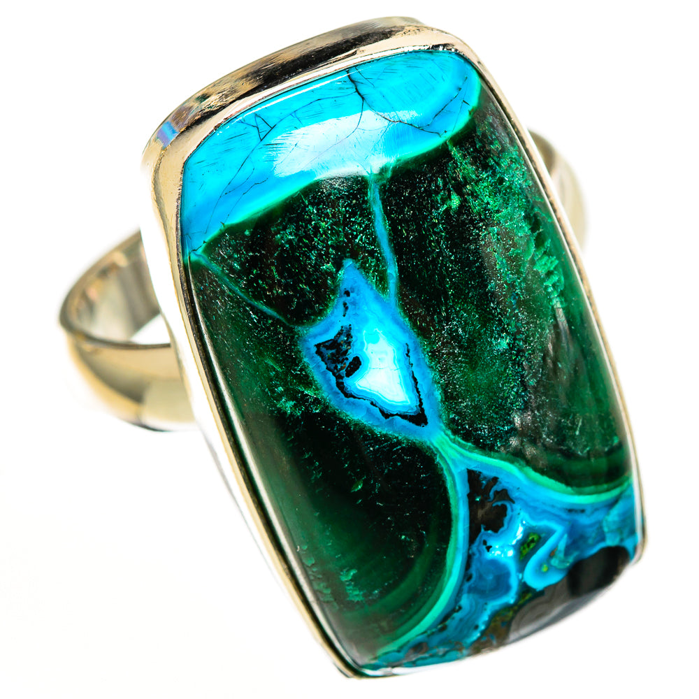 Malachite In Chrysocolla Rings handcrafted by Ana Silver Co - RING113013 - Photo 2