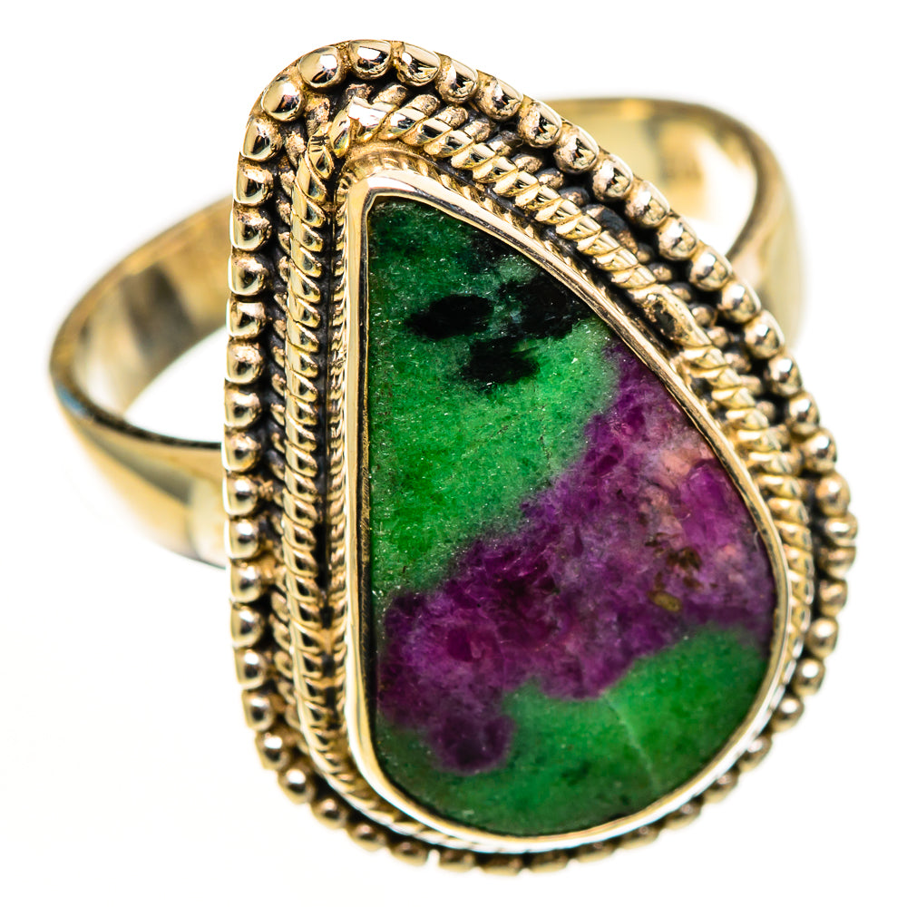 Ruby Zoisite Rings handcrafted by Ana Silver Co - RING113015 - Photo 2