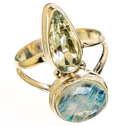 Rainbow Moonstone Rings handcrafted by Ana Silver Co - RING113022 - Photo 2