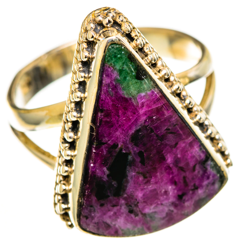 Ruby Zoisite Rings handcrafted by Ana Silver Co - RING113029 - Photo 2