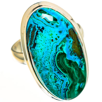 Malachite In Chrysocolla Rings handcrafted by Ana Silver Co - RING113043 - Photo 2