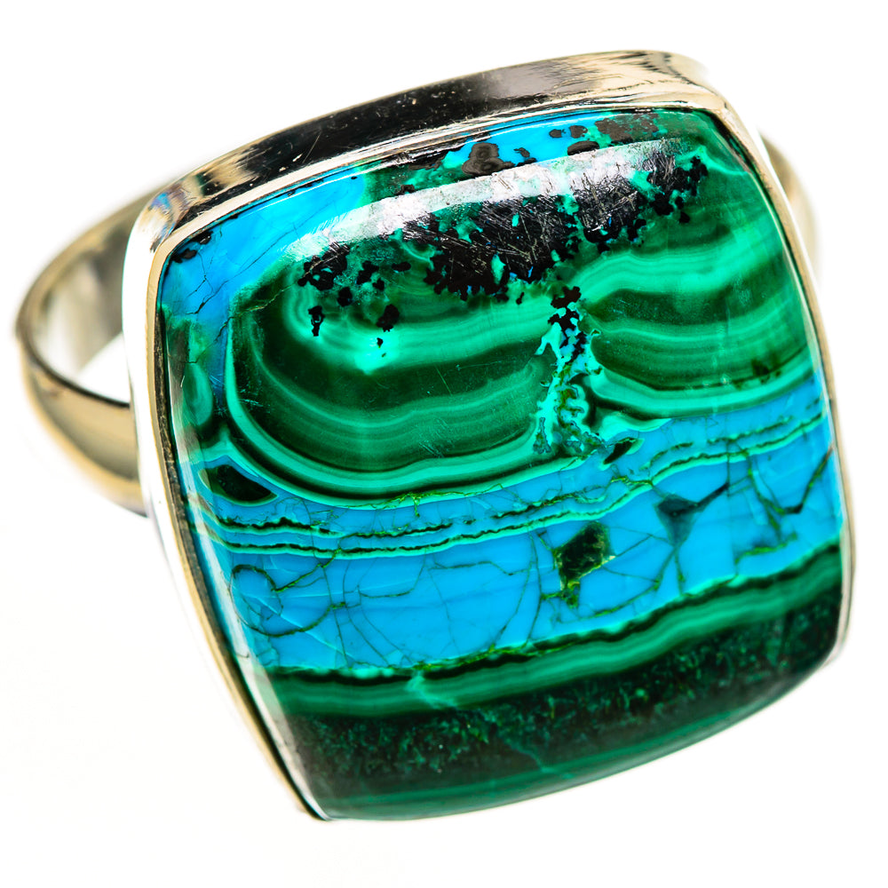 Malachite In Chrysocolla Rings handcrafted by Ana Silver Co - RING113044 - Photo 2