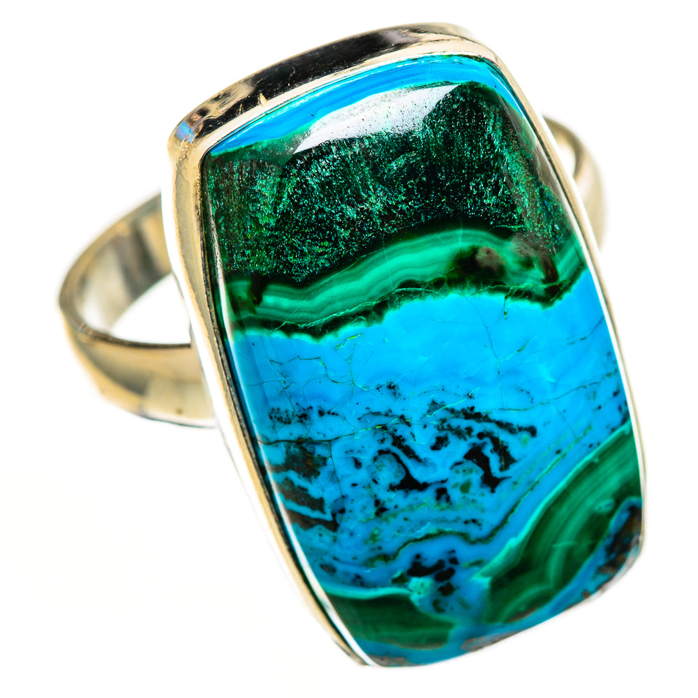 Malachite In Chrysocolla Rings handcrafted by Ana Silver Co - RING113047 - Photo 2