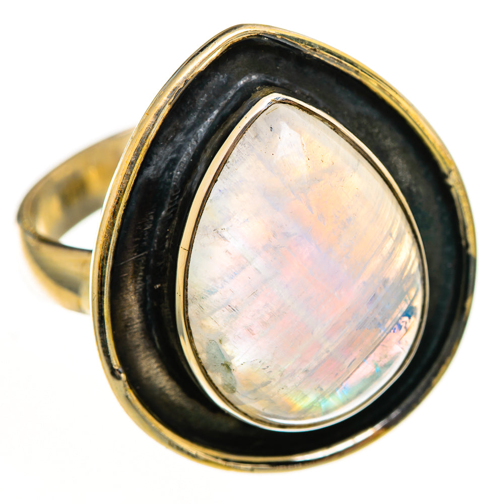 Rainbow Moonstone Rings handcrafted by Ana Silver Co - RING113072 - Photo 2