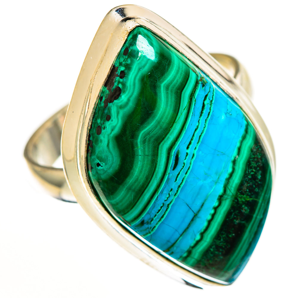 Malachite In Chrysocolla Rings handcrafted by Ana Silver Co - RING113074 - Photo 2