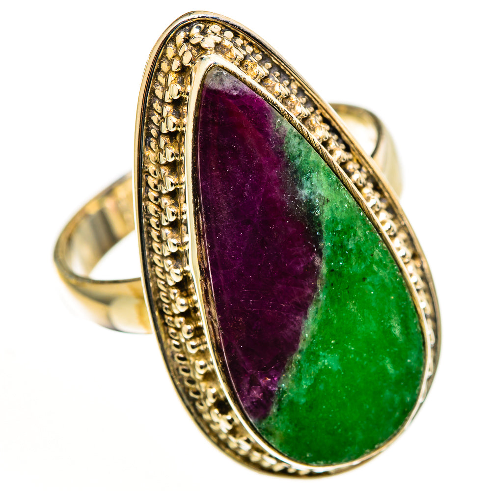 Ruby Zoisite Rings handcrafted by Ana Silver Co - RING113076 - Photo 2