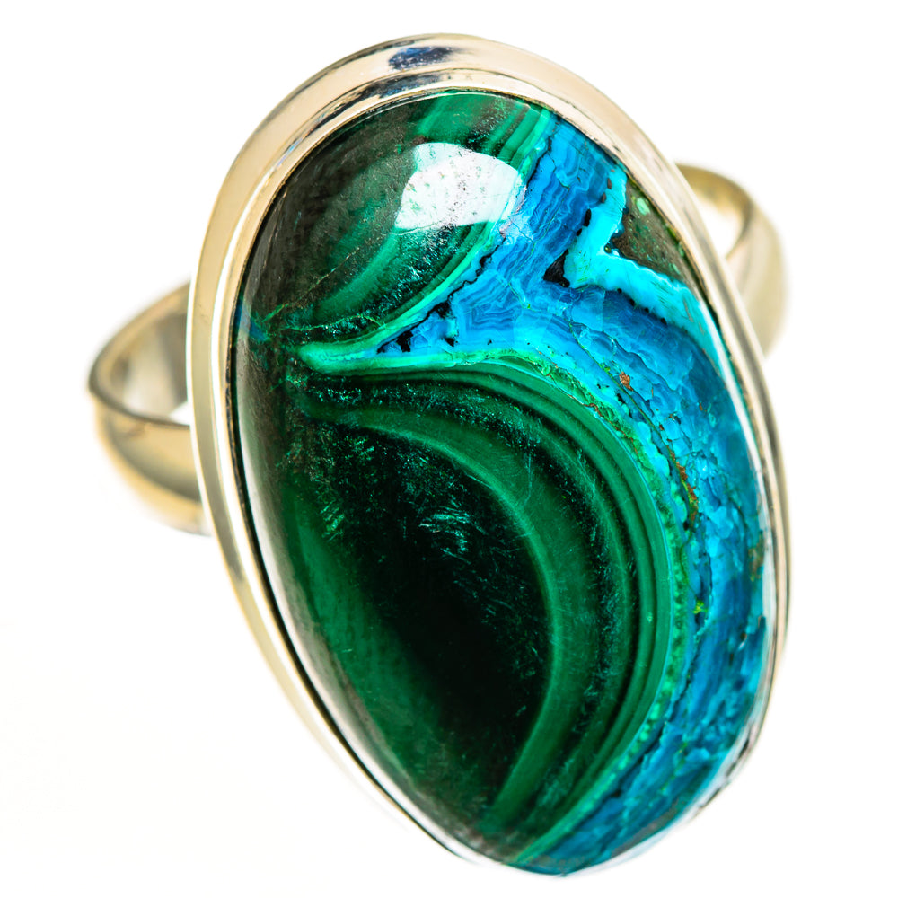 Malachite In Chrysocolla Rings handcrafted by Ana Silver Co - RING113077 - Photo 2