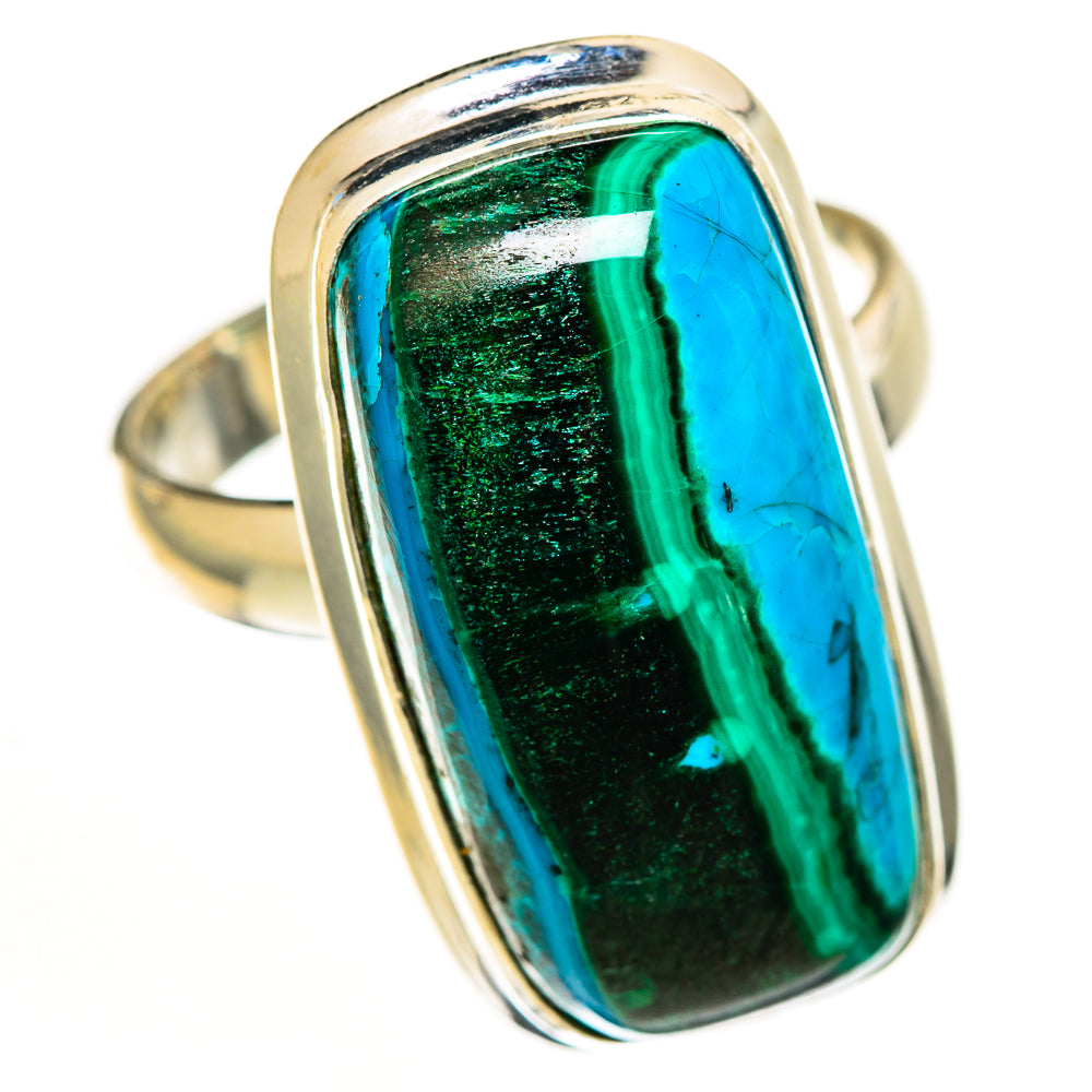 Malachite In Chrysocolla Rings handcrafted by Ana Silver Co - RING113078 - Photo 2