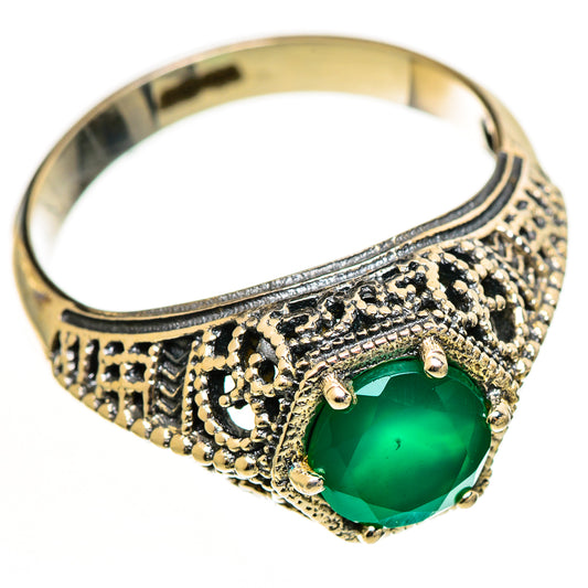 Green Onyx Rings handcrafted by Ana Silver Co - RING113089 - Photo 2
