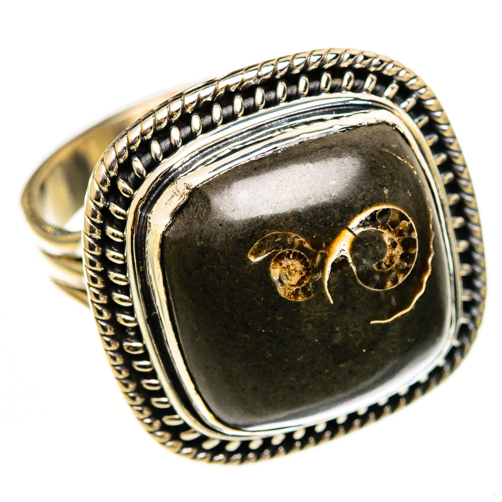 Turritella Agate Rings handcrafted by Ana Silver Co - RING113091 - Photo 2