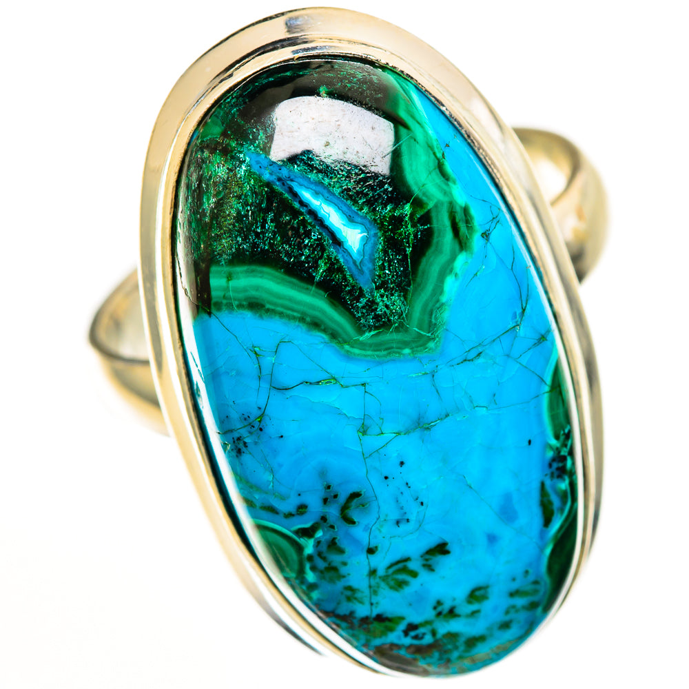 Malachite In Chrysocolla Rings handcrafted by Ana Silver Co - RING113110 - Photo 2