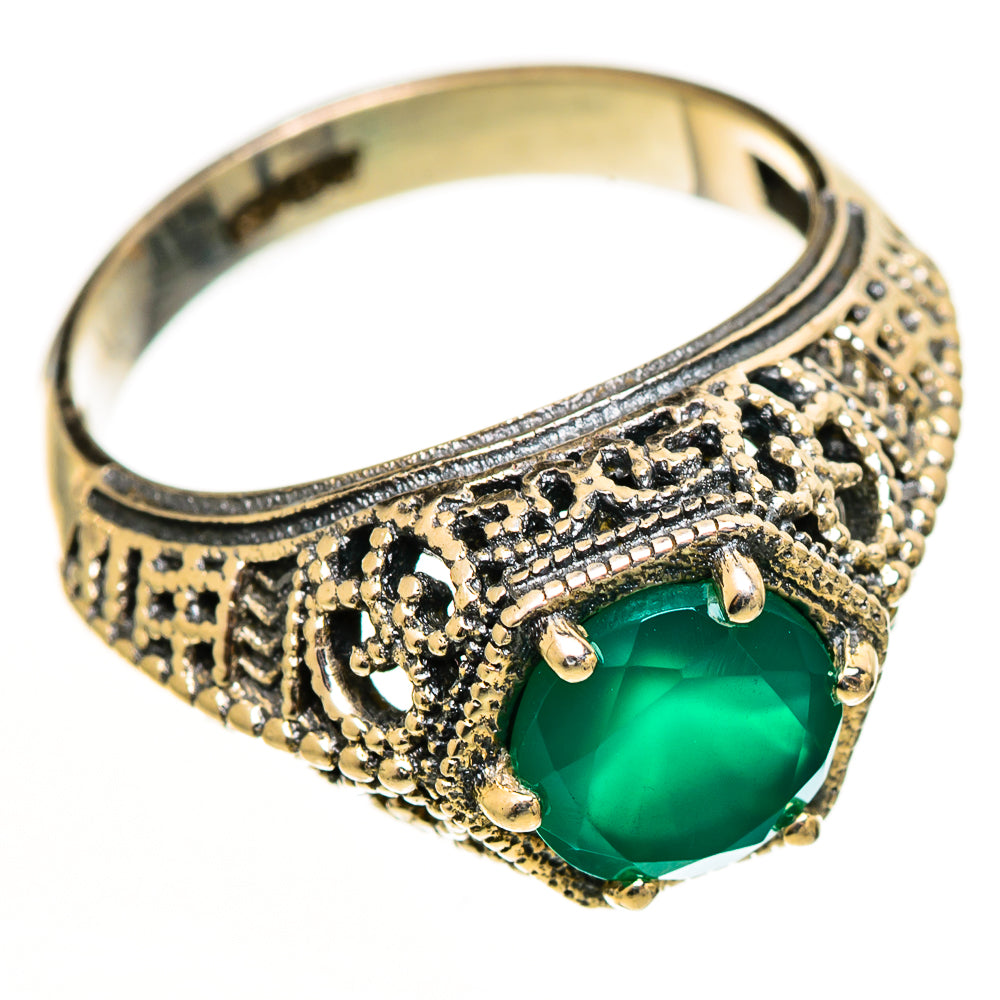 Green Onyx Rings handcrafted by Ana Silver Co - RING113117 - Photo 2