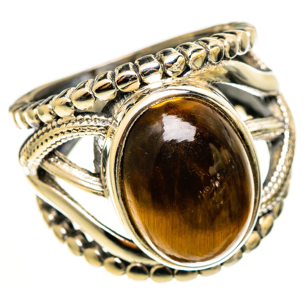 Tiger Eye Rings handcrafted by Ana Silver Co - RING113121 - Photo 2