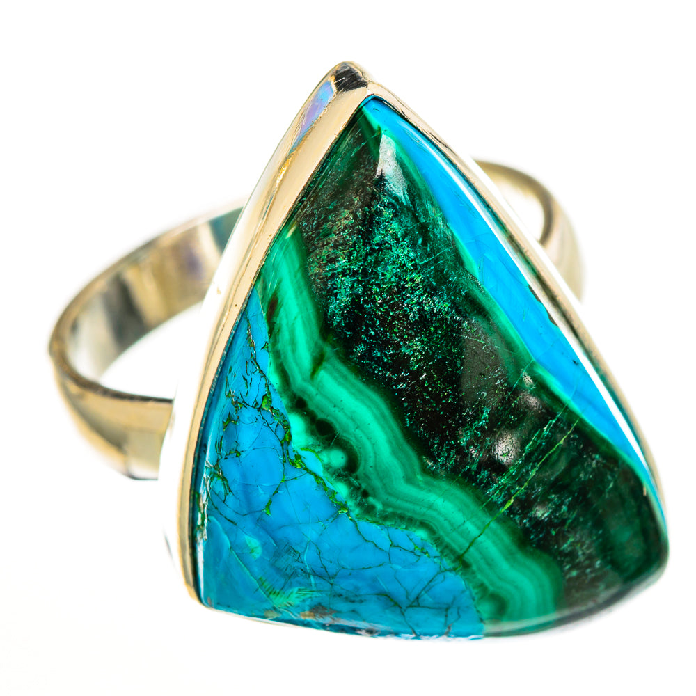 Malachite In Chrysocolla Rings handcrafted by Ana Silver Co - RING113134 - Photo 2