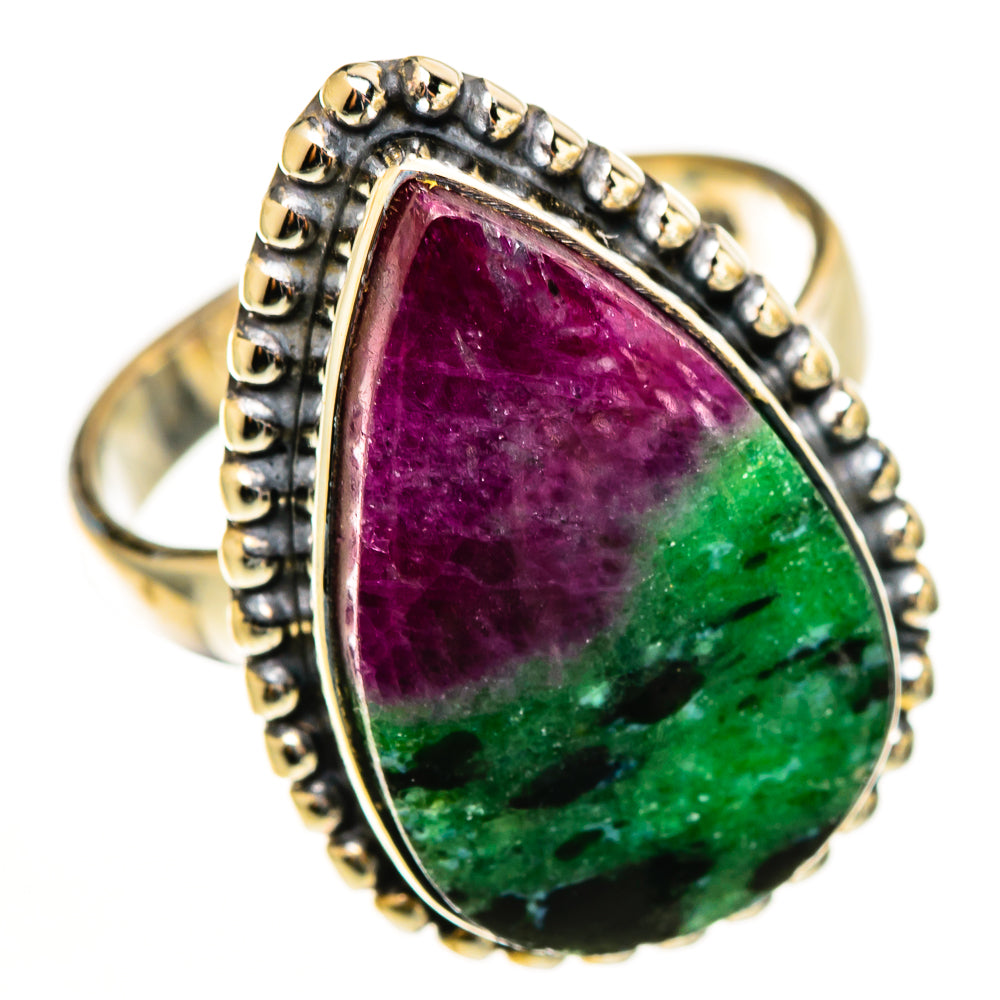 Ruby Zoisite Rings handcrafted by Ana Silver Co - RING113135 - Photo 2