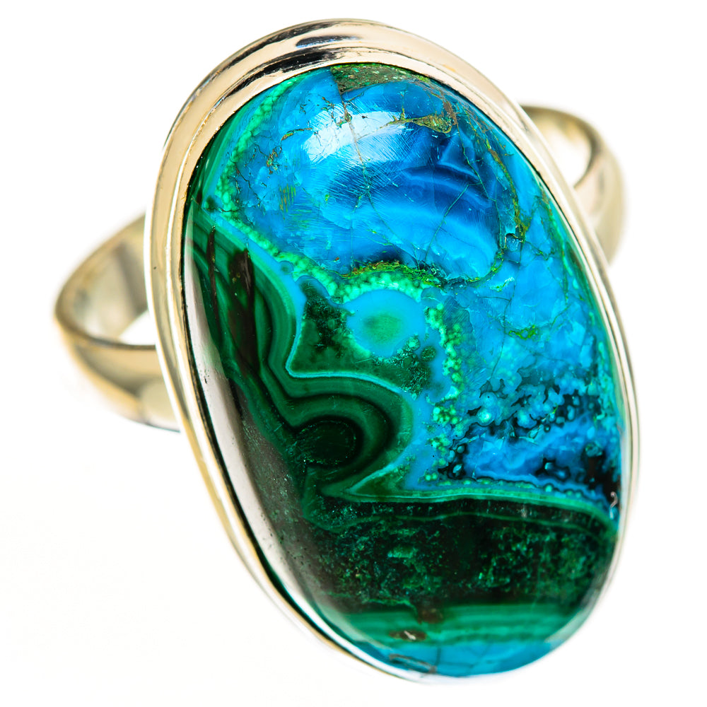 Malachite In Chrysocolla Rings handcrafted by Ana Silver Co - RING113160 - Photo 2
