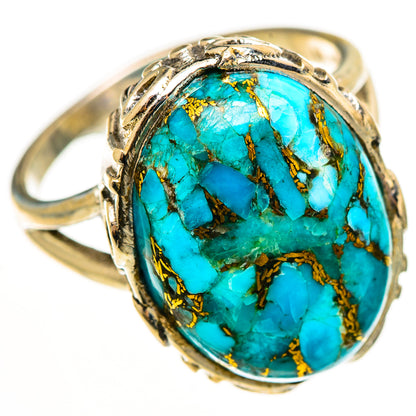 Blue Copper Composite Turquoise Rings handcrafted by Ana Silver Co - RING113167 - Photo 2