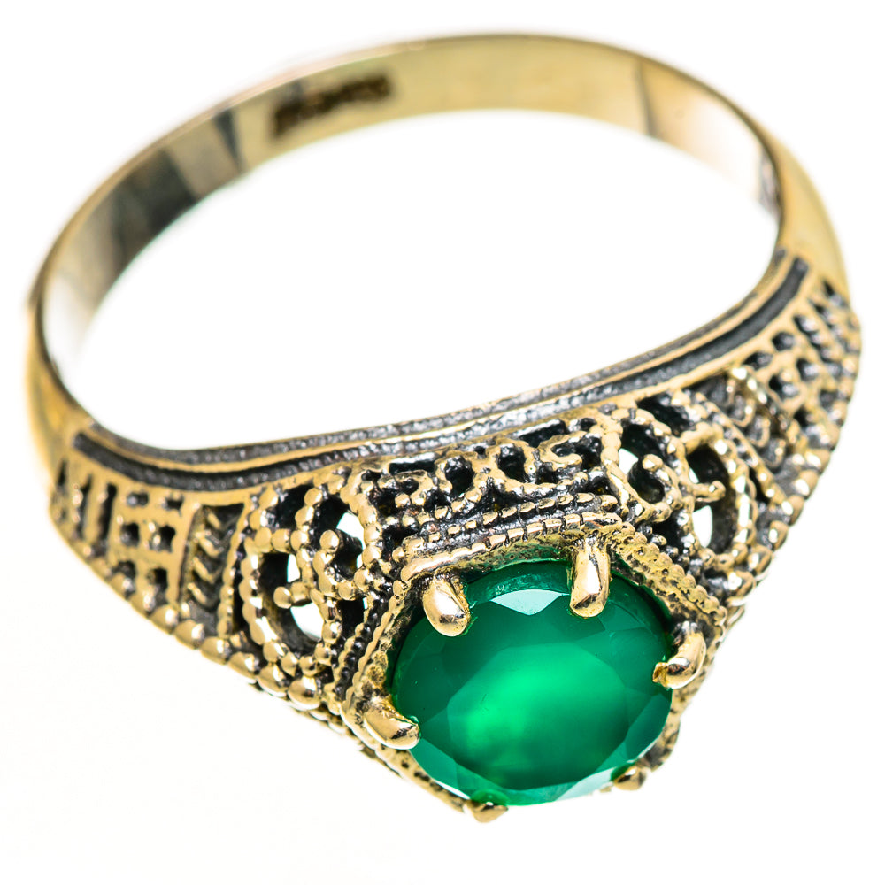 Green Onyx Rings handcrafted by Ana Silver Co - RING113171 - Photo 2