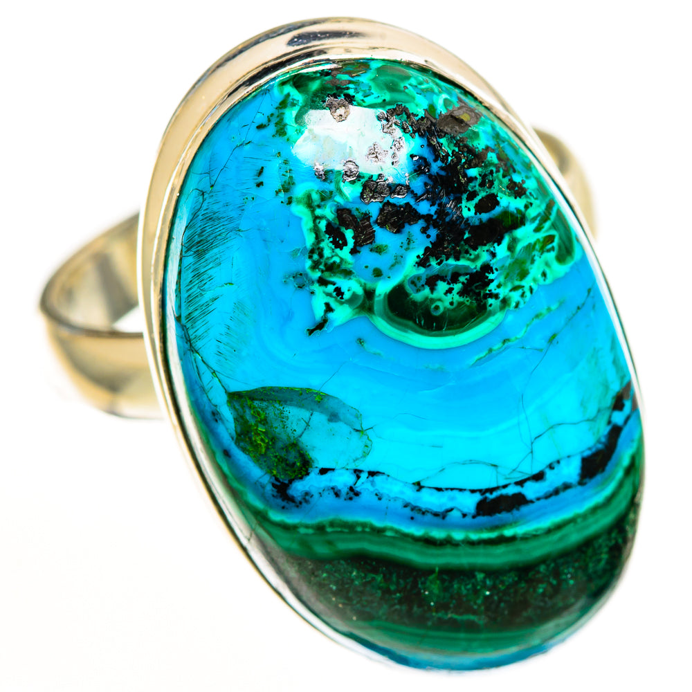 Malachite In Chrysocolla Rings handcrafted by Ana Silver Co - RING113186 - Photo 2