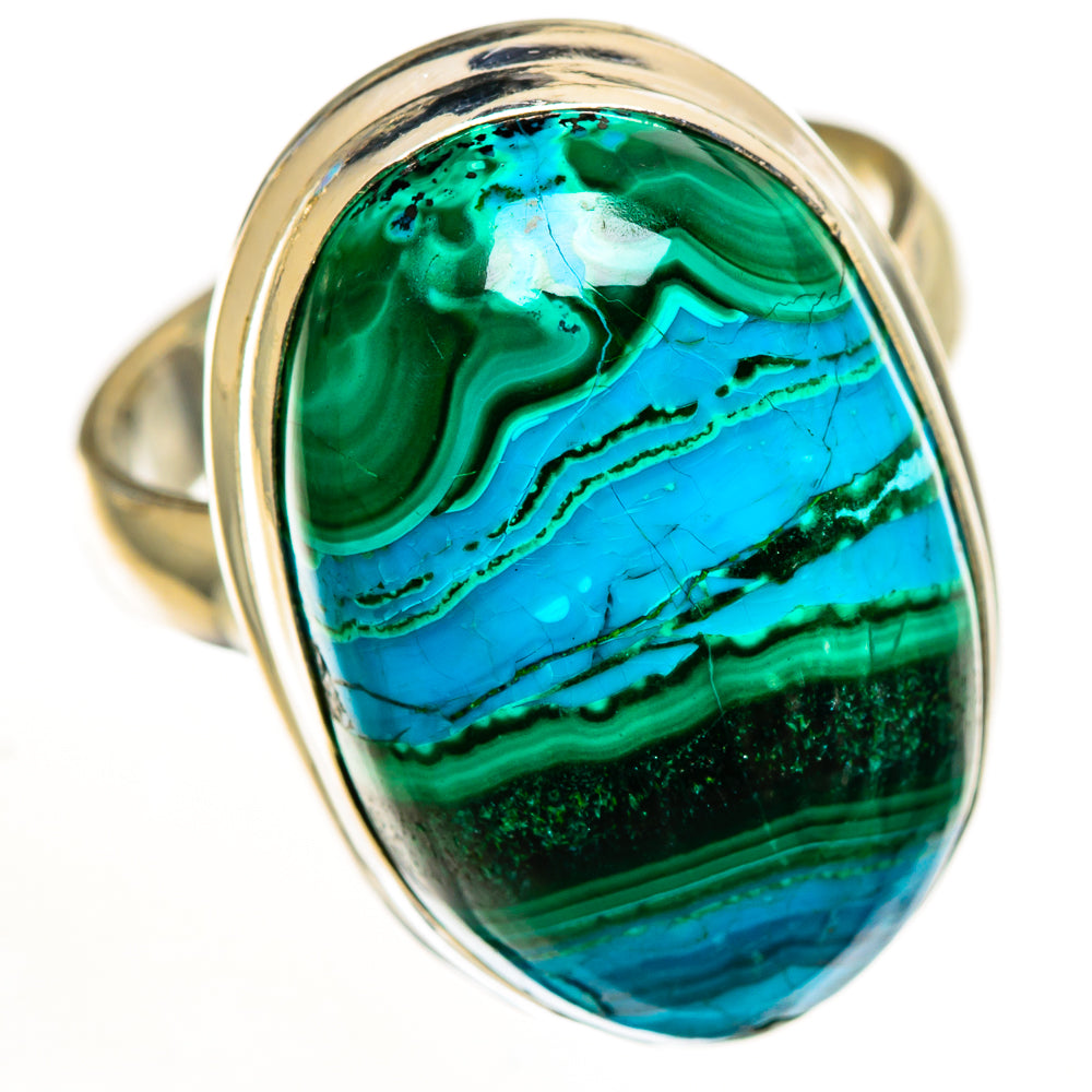 Malachite In Chrysocolla Rings handcrafted by Ana Silver Co - RING113188 - Photo 2
