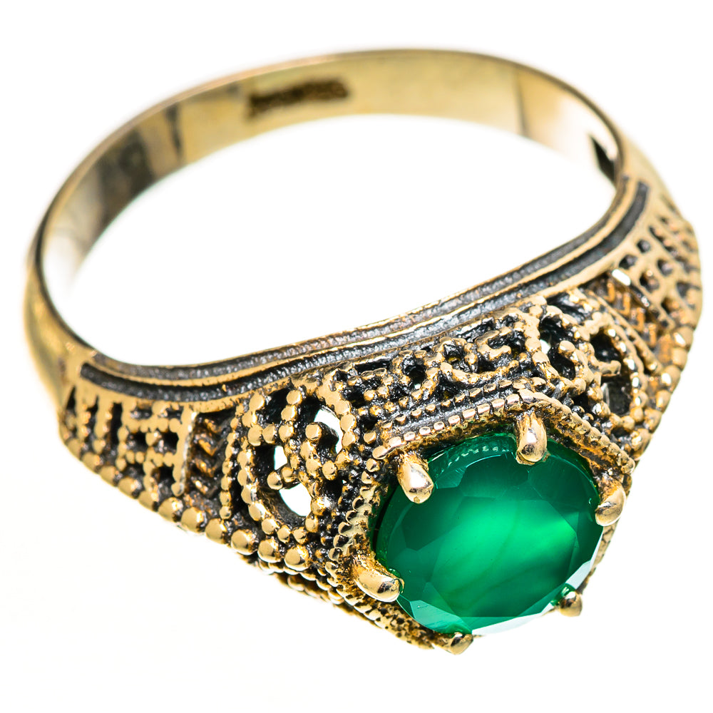 Green Onyx Rings handcrafted by Ana Silver Co - RING113196 - Photo 2