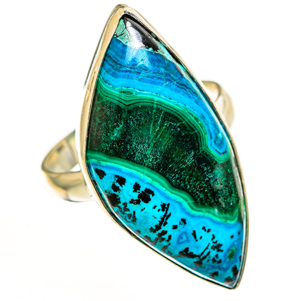 Malachite In Chrysocolla Rings handcrafted by Ana Silver Co - RING113207 - Photo 2