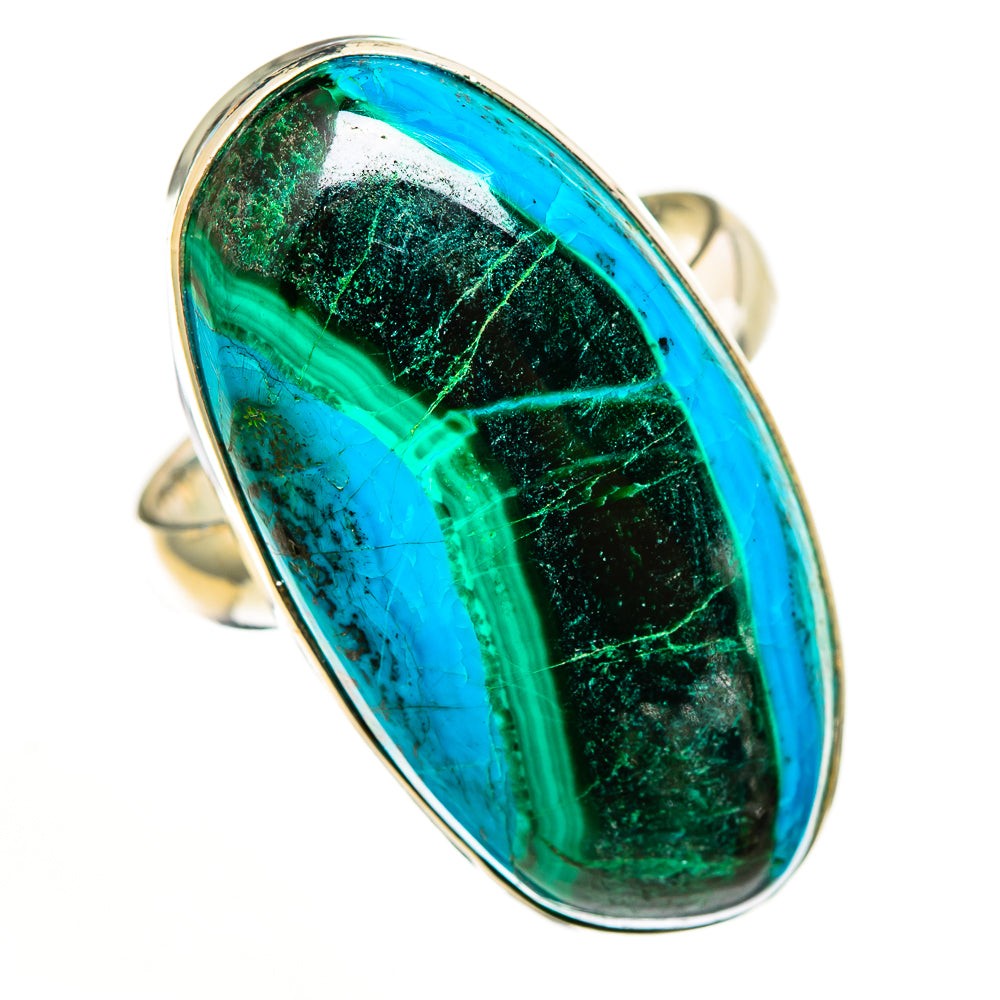 Malachite In Chrysocolla Rings handcrafted by Ana Silver Co - RING113208 - Photo 2