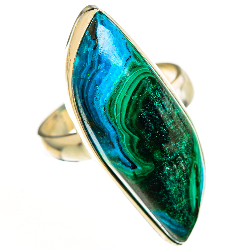Malachite In Chrysocolla Rings handcrafted by Ana Silver Co - RING113211 - Photo 2