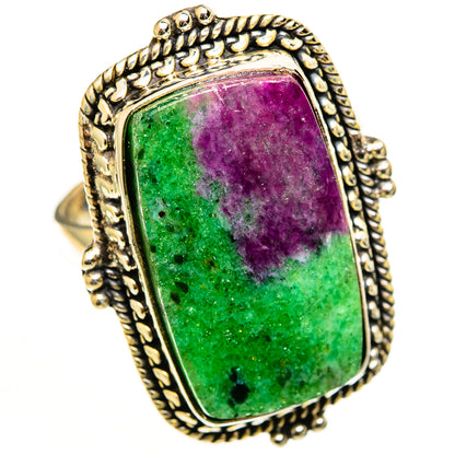 Ruby Zoisite Rings handcrafted by Ana Silver Co - RING113218 - Photo 2