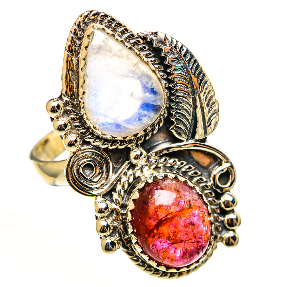 Rainbow Moonstone Rings handcrafted by Ana Silver Co - RING113229 - Photo 2