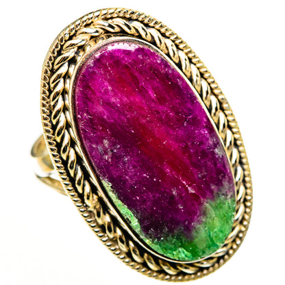 Ruby Zoisite Rings handcrafted by Ana Silver Co - RING113230 - Photo 2