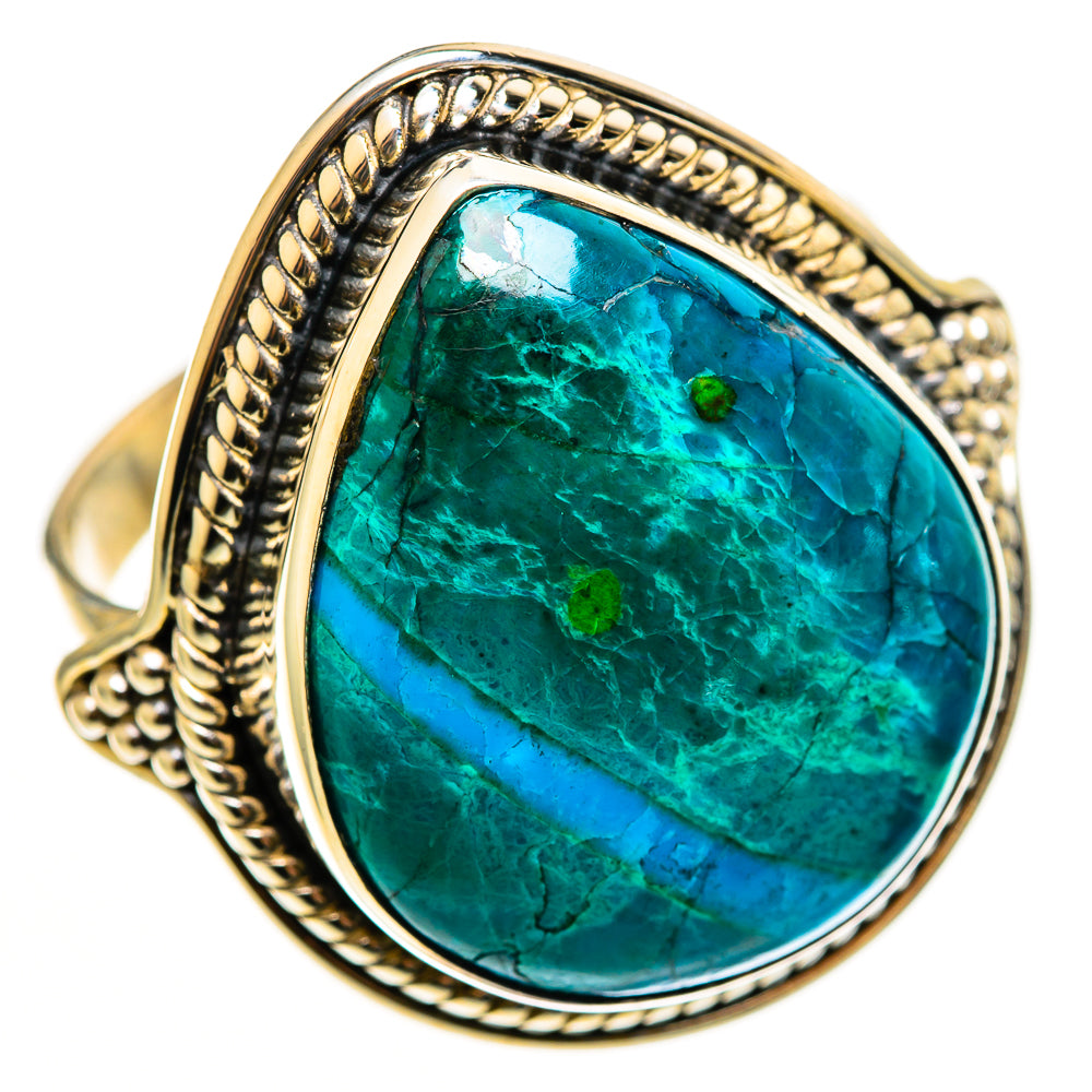 Malachite In Chrysocolla Rings handcrafted by Ana Silver Co - RING113246 - Photo 2
