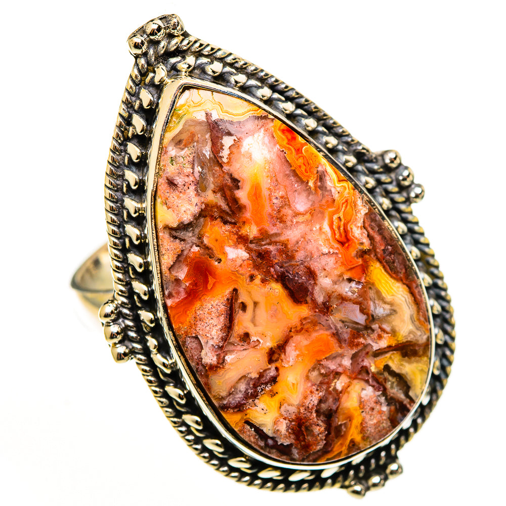 Crazy Lace Agate Rings handcrafted by Ana Silver Co - RING113253 - Photo 2