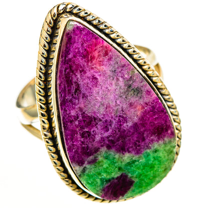 Ruby Zoisite Rings handcrafted by Ana Silver Co - RING113276 - Photo 2