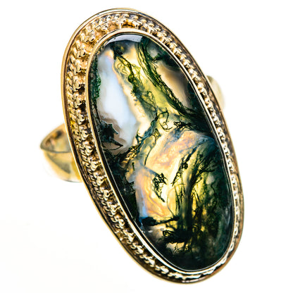 Green Moss Agate Rings handcrafted by Ana Silver Co - RING113282 - Photo 2
