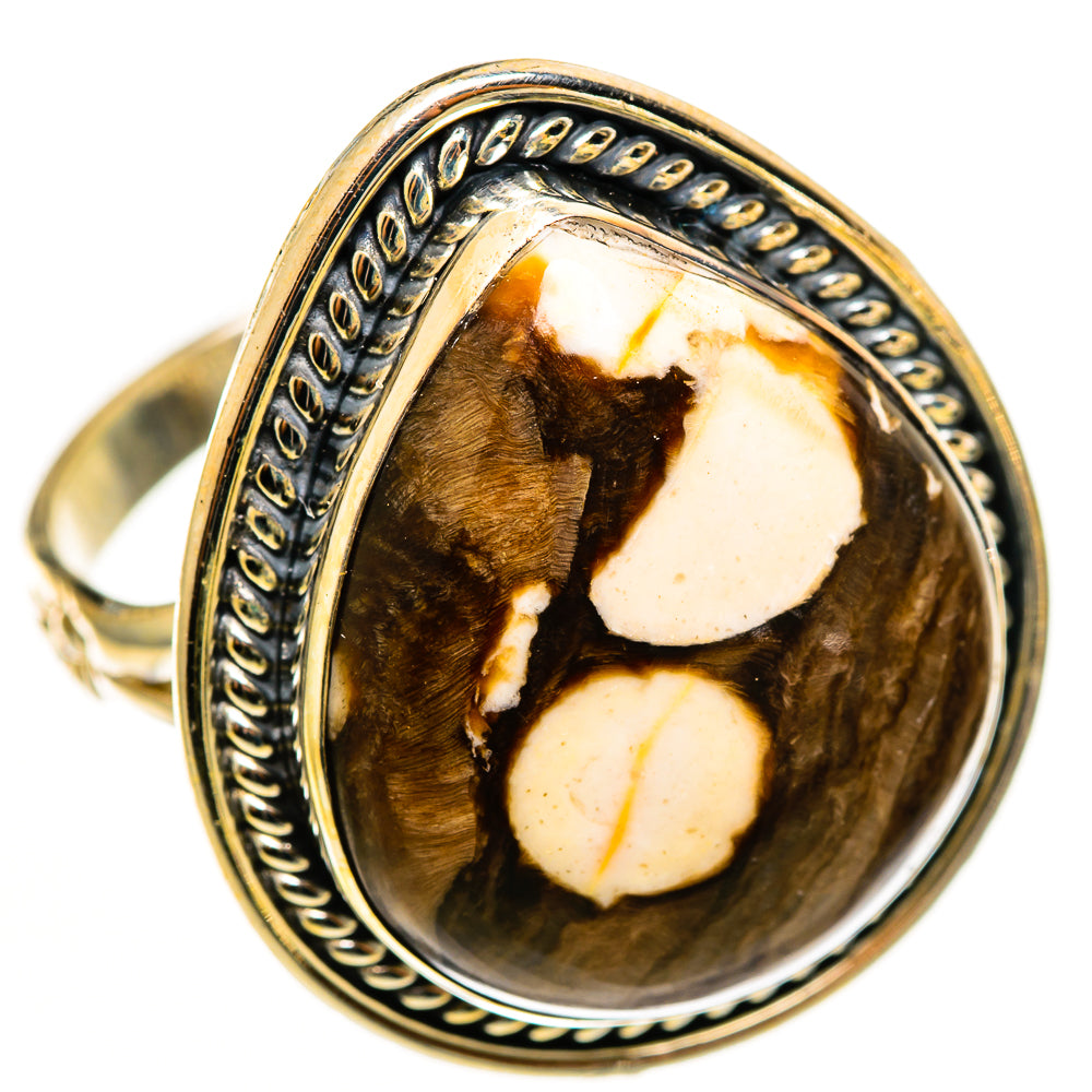 Peanut Wood Jasper Rings handcrafted by Ana Silver Co - RING113287 - Photo 2