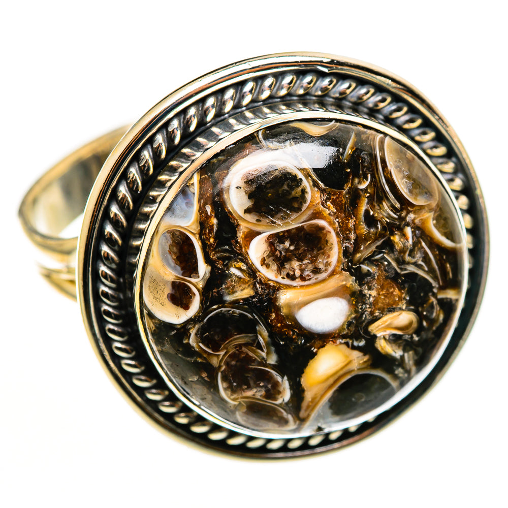 Turritella Agate Rings handcrafted by Ana Silver Co - RING113289 - Photo 2