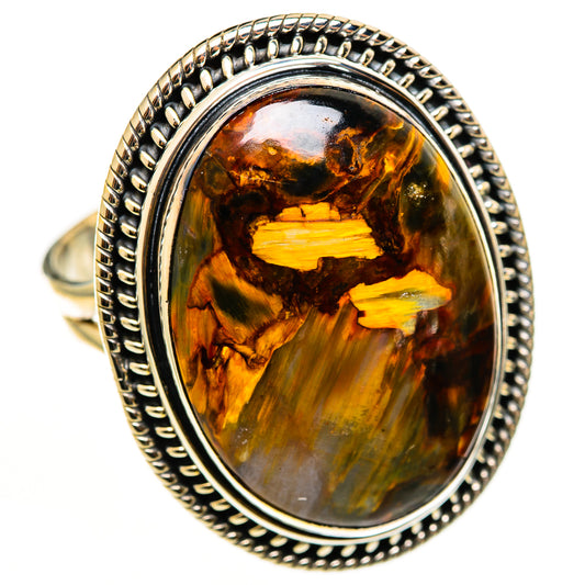 Golden Pietersite Rings handcrafted by Ana Silver Co - RING113290 - Photo 2