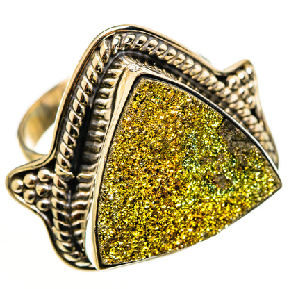 Spectro Pyrite Druzy Rings handcrafted by Ana Silver Co - RING113298 - Photo 2