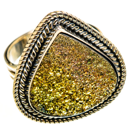 Spectro Pyrite Druzy Rings handcrafted by Ana Silver Co - RING113299 - Photo 2