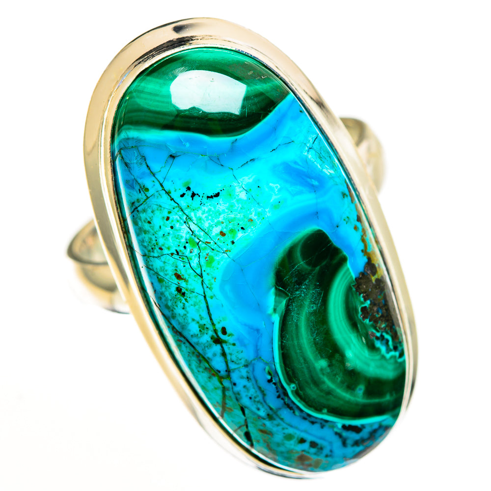 Malachite In Chrysocolla Rings handcrafted by Ana Silver Co - RING113302 - Photo 2