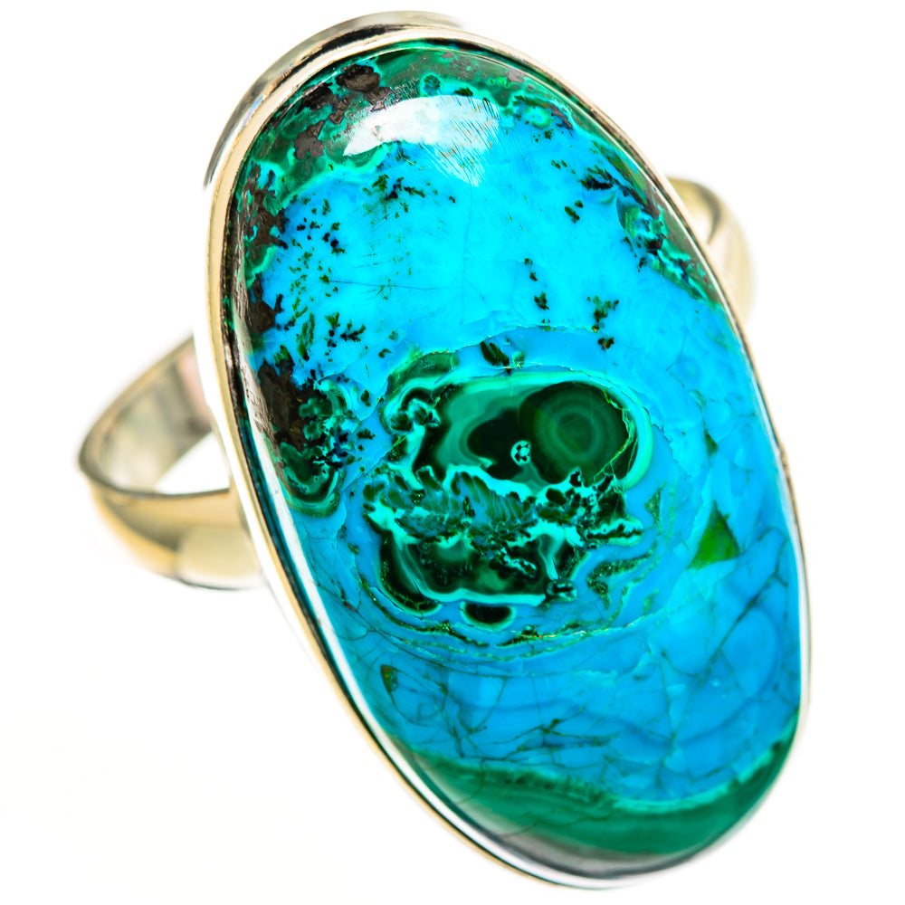 Malachite In Chrysocolla Rings handcrafted by Ana Silver Co - RING113303 - Photo 2