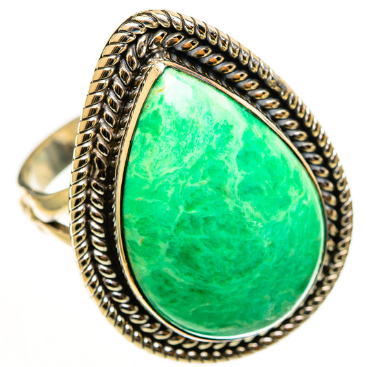 Chrysoprase Rings handcrafted by Ana Silver Co - RING113307 - Photo 2