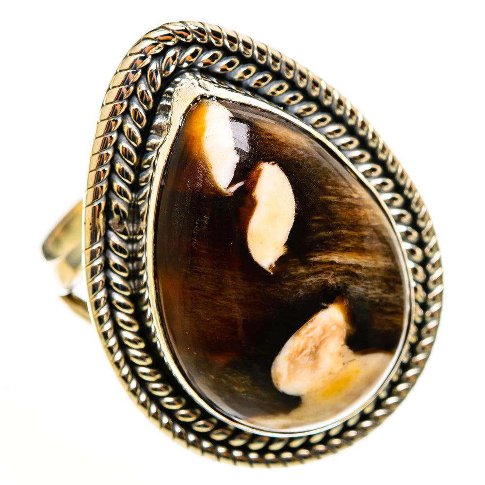 Peanut Wood Jasper Rings handcrafted by Ana Silver Co - RING113309 - Photo 2