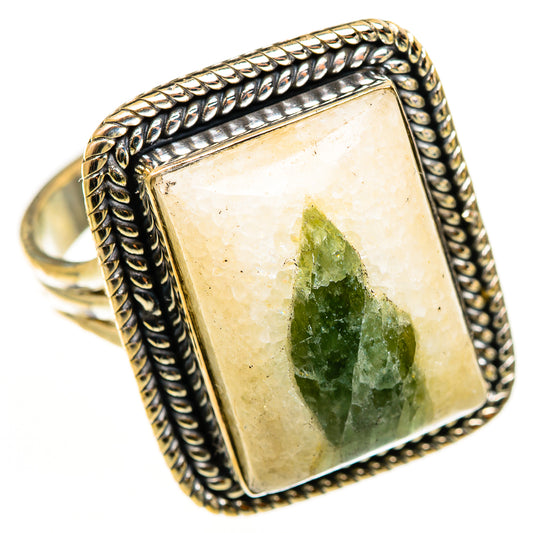 Green Tourmaline In Quartz Rings handcrafted by Ana Silver Co - RING113324 - Photo 2